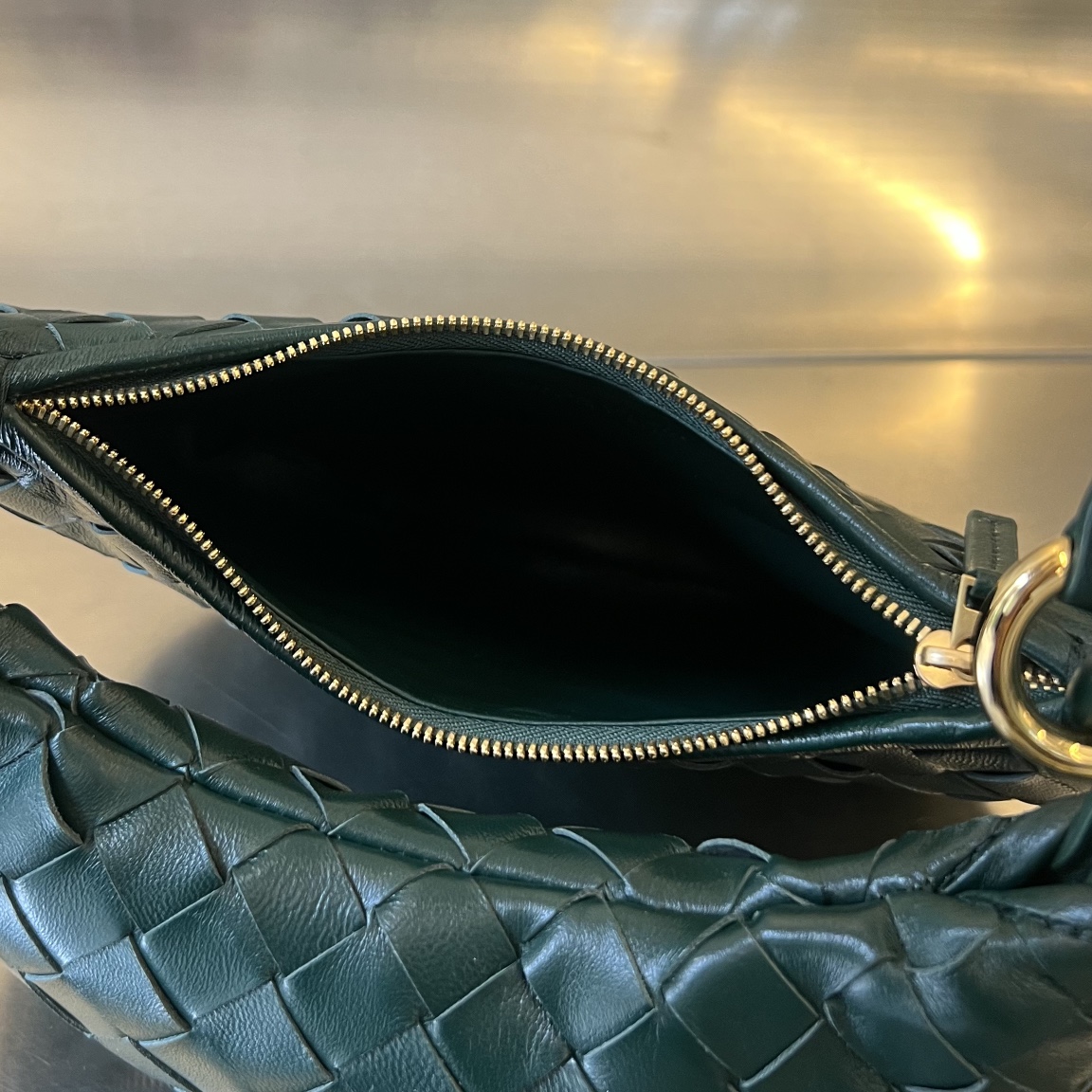 Small Gemelli Intrecciato Leather Shoulder Bag Emerald Green